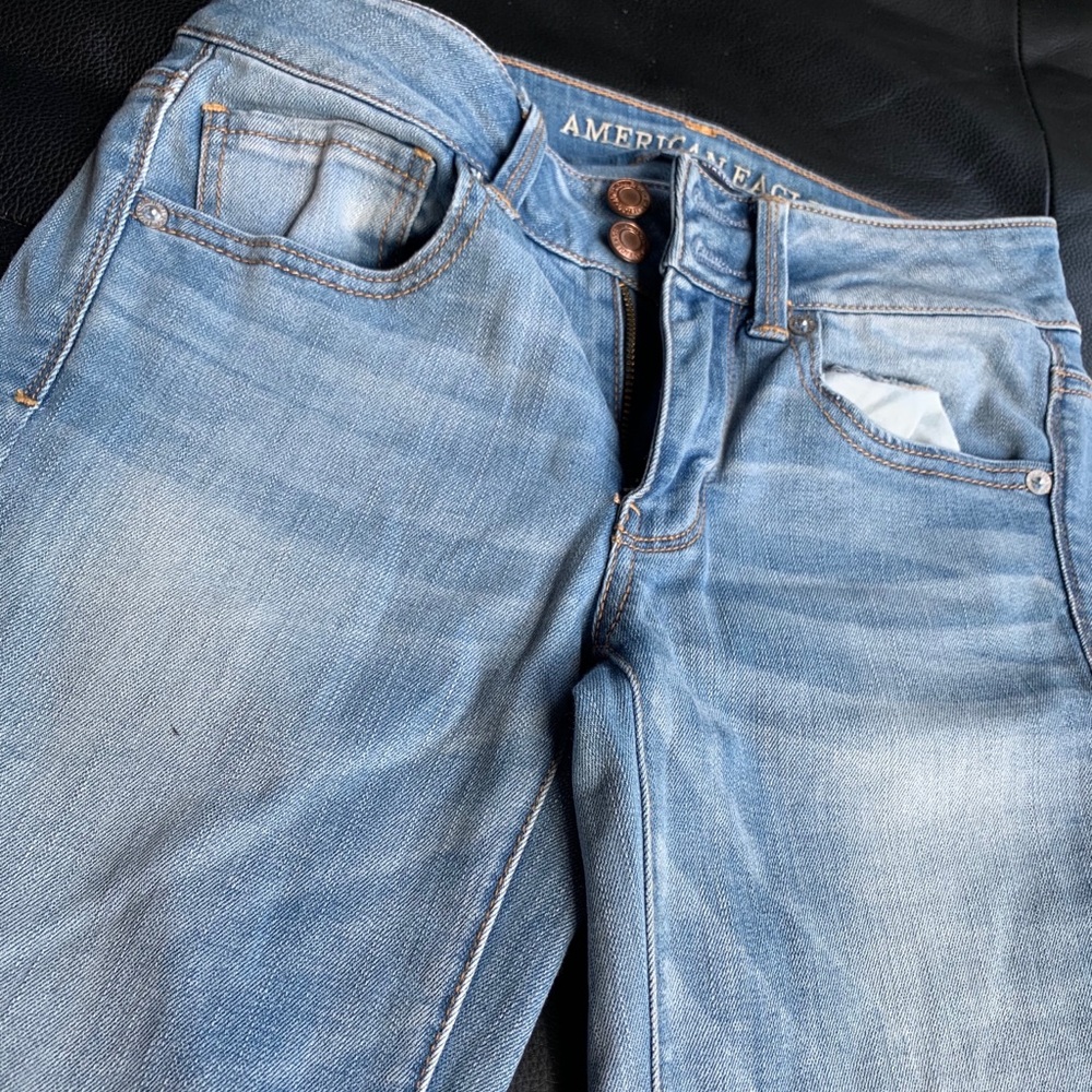 American Eagle artist crop jeans